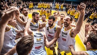 MHP Riesen Ludwigsburg feiern einen doppelten Erfolg gegen Dijon im Basketball Europe Cup